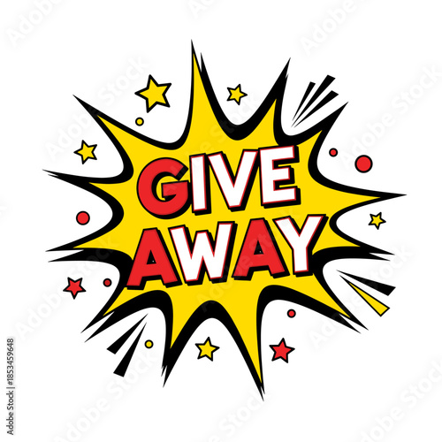 Versatile giveaway graphic featuring star accents. Perfect for promotional materials, advertisements, social media posts, and event announcements.