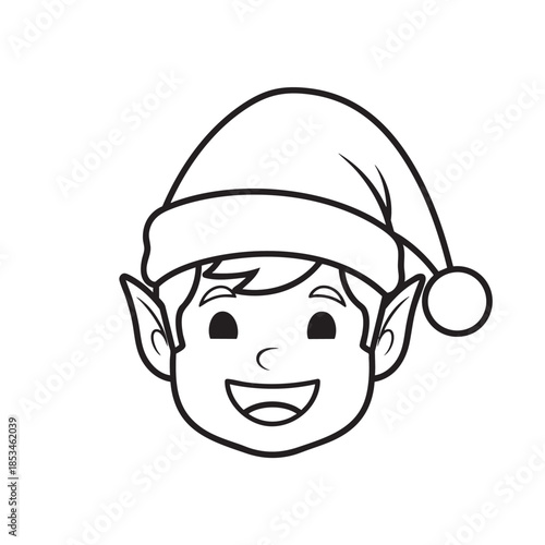 happy elf wearing a Santa hat illustration for holiday season