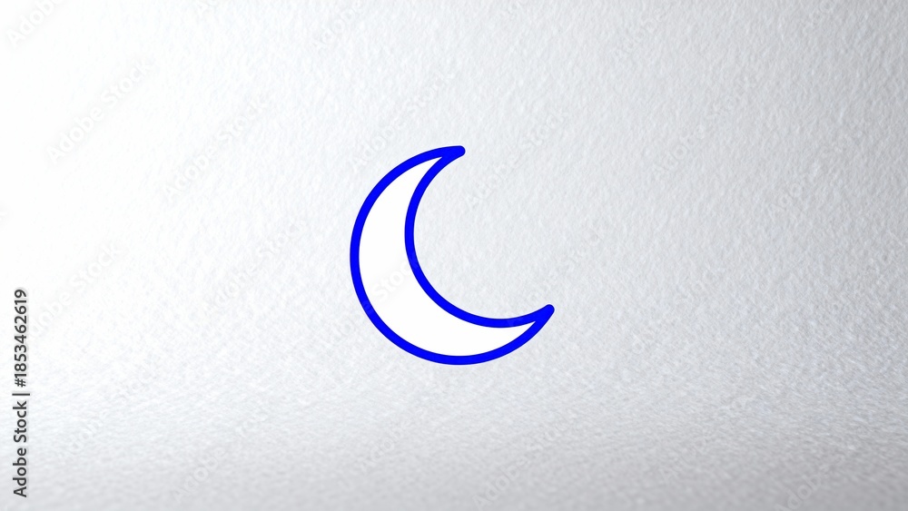 Obraz premium BlueCrescentMoonDrawing