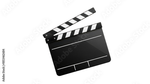 Black film clapperboard ready for action