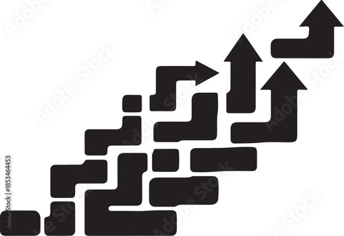 Business growth and success with arrows pointing up