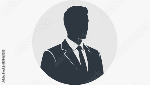 Silhouette of a professional businessman in a suit and tie.