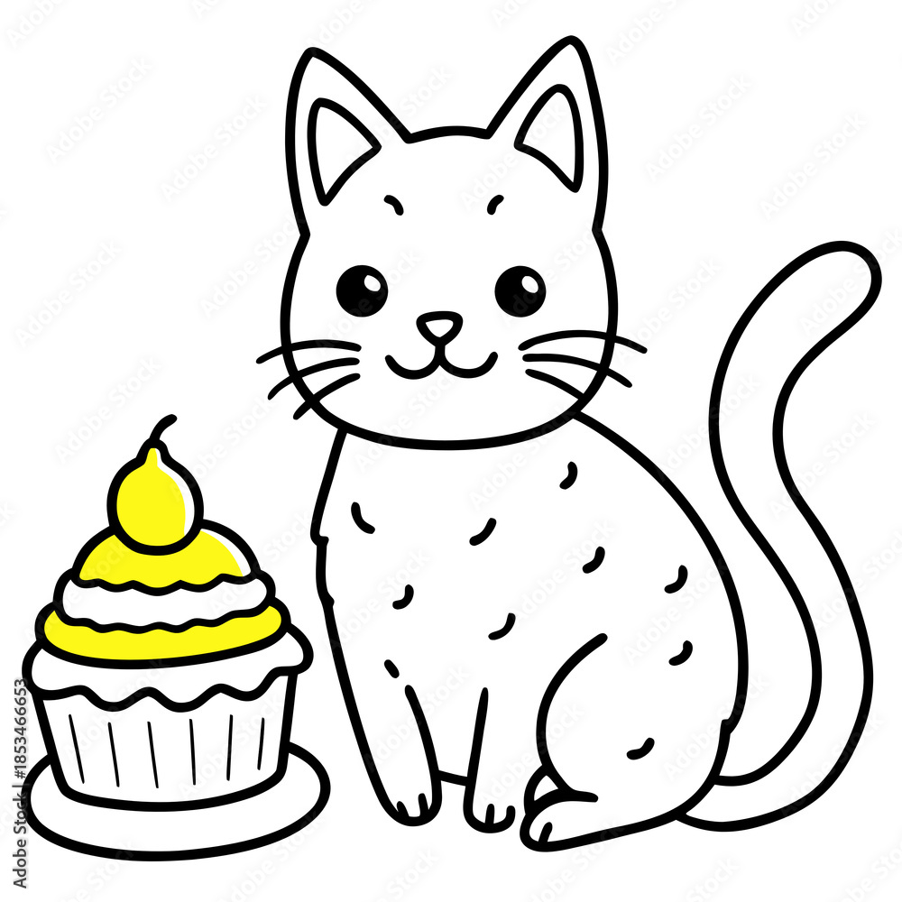 Fototapeta premium cat and cake