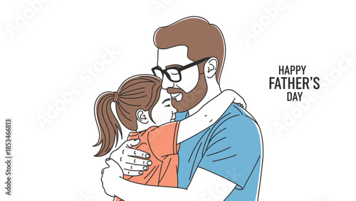 Father and Daughter Hugging on Fathers Day.