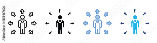 Decision icon set multiple style collection