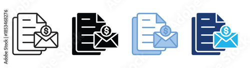 Salary icon set multiple style collection