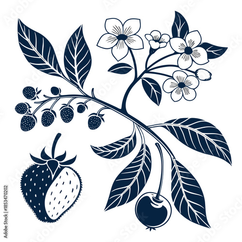 Botanical Icons Collection  Clean Flat Vector  Pur (1) Vector Illustration