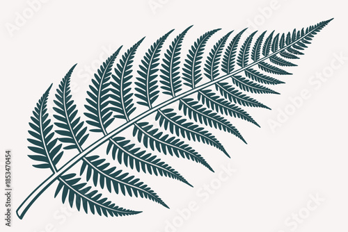 Fern Leaf Botanical Illustration  Flat Vector  Pur Vector Illustration