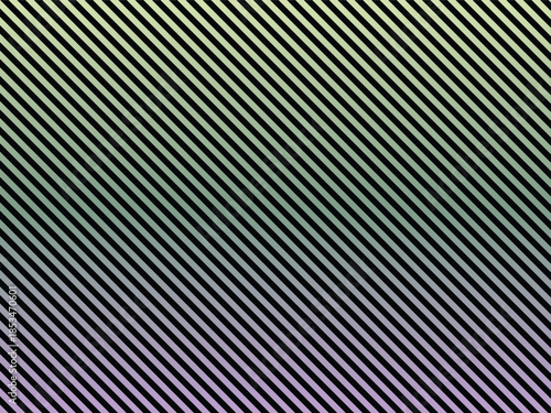Modern Abstract Pattern with Diagonal Black Lines over Green and Purple Gradient Background