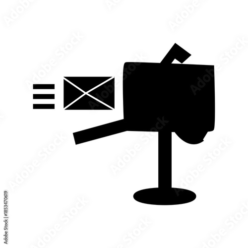 send letter to mailbox glyph icon vector illustration