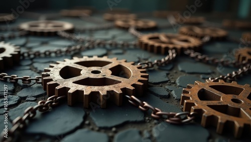 Interconnected gears and chains