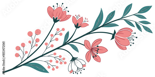 Premium Floral Vector Illustration  Stock Style  P (1) Vector Illustration