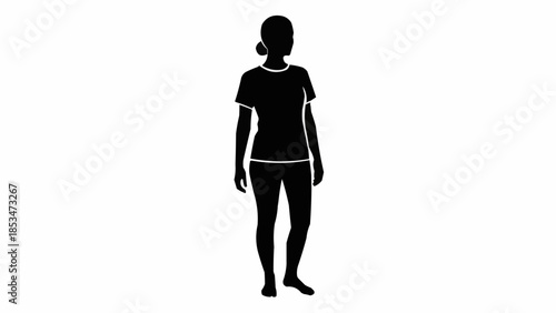 Silhouette of a Woman Standing Full Body View.
