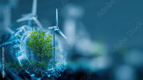 Clean innovation background with green blue energy accents visualizing sustainable progress through smart systems for sustainability technology innovation strategy future infrastructure.