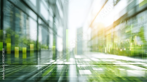 Clean ESG finance background with transparent panels and data grids. Modern corporate sustainability narrative without distractions for sustainable banking ESG dashboards and financial presentations.