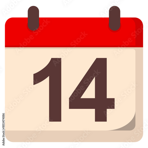 Calendar page with the number 14