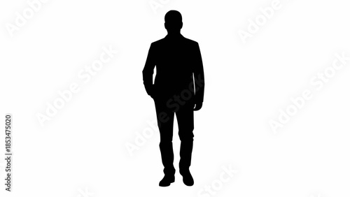 Silhouette of a man standing confidently in a suit.