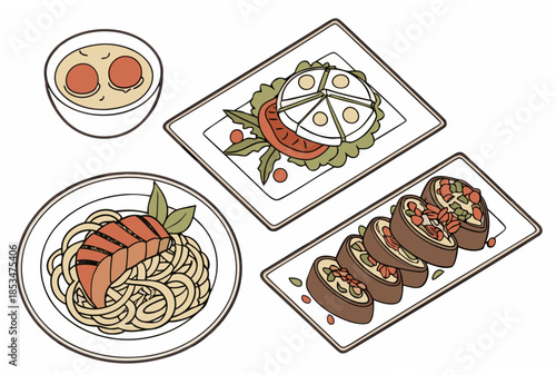 Elegant Food Layout Illustration  Clean Vector  Is (2) Vector Illustration