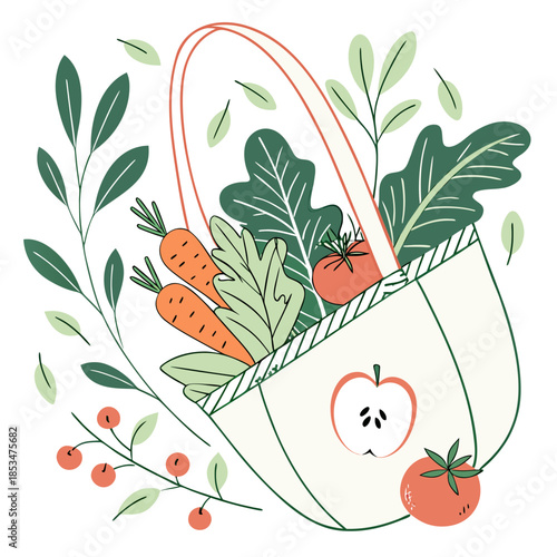 Environment Friendly Food Concept  Clean Vector  W (2) Vector Illustration