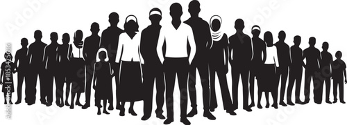 Diverse People Group Silhouette Illustration

Crowd of People Silhouette for Community Design

Team Unity and Collaboration Silhouette Art

Large Group of People Standing Together Graphic