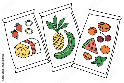 Clean Packaged Food Shapes  Vector Illustration  W (1) Vector Illustration