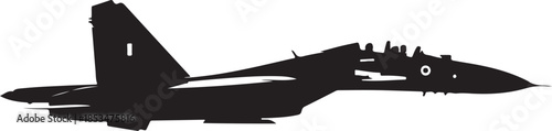 Indian Air Force Fighter Jet Silhouette Vector

Su-30 MKI Inspired Military Aircraft Silhouette

Silhouette of Supersonic Combat Jet for Defense

IAF Fighter Aircraft Silhouette Graphic for National P