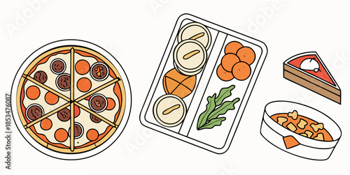Frozen Food Assortment Illustration  Clean Vector  (3) Vector Illustration