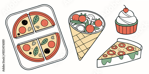 Frozen Food Assortment Illustration  Clean Vector  (1) Vector Illustration