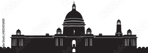 Rashtrapati Bhavan New Delhi Silhouette Architecture

Indian Presidential Palace Landmark Illustration

Government of India Building Silhouette Vector

Heritage Architecture of India National Monument