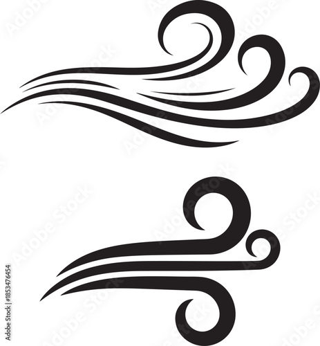 Abstract Wind Gust Vector Icon Illustration

Water Wave Swirls Graphic Design Element

Minimalist Air Flow and Breeze Silhouette