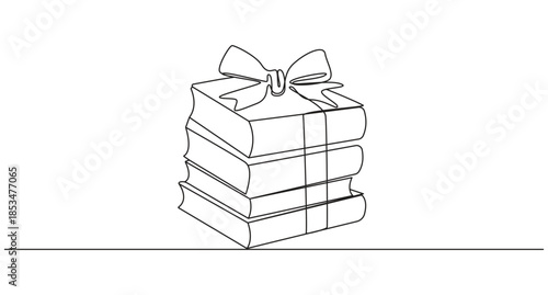 World Book Day one line drawing continuous hand drawn vector illustration,Stack of books in a simple line drawing,Continuous Line Drawing of a Stack of Books,