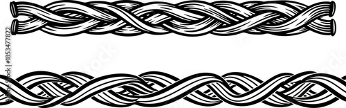 intricate ornamental pattern featuring a twisted and braided rope style border design on transparent background high quality professional detailed modern elegant