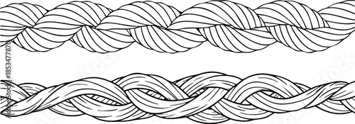 intricate braided rope border design a grayscale ornamental pattern with detailed twists and curves on transparent background high quality professional modern