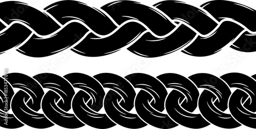 intricate ornamental braided rope border design featuring grayscale tones on transparent background high quality professional detailed modern elegant stylish clean crisp