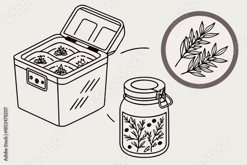 Food Preservation Concept Illustration  Minimal Ve (2) Vector Illustration