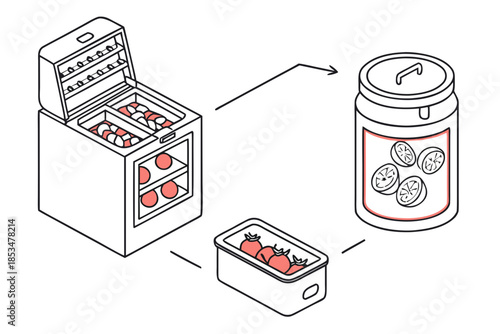 Food Preservation Concept Illustration  Minimal Ve (3) Vector Illustration
