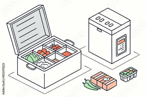 Frozen Food Preparation Concept  Clean Vector  Iso (2) Vector Illustration