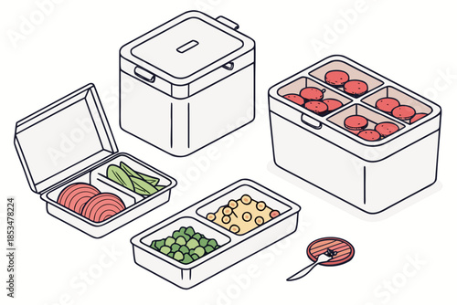 Frozen Food Preparation Concept  Clean Vector  Iso (1) Vector Illustration