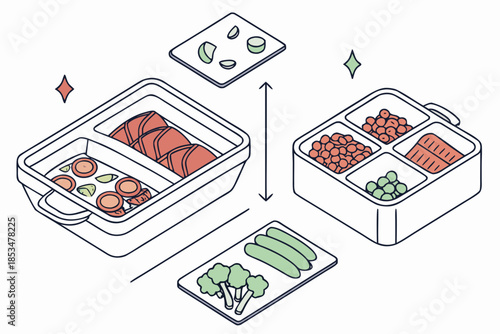 Frozen Food Preparation Concept  Clean Vector  Iso Vector Illustration