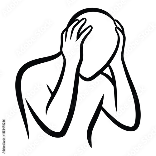 Person covering face with hands in frustration or despair