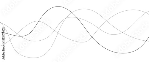Abstract wavy black and white curved lines.
