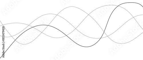 Abstract wavy black and white curved lines.