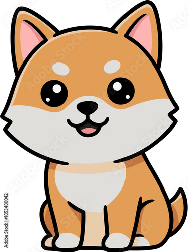 Cute Shiba Inu Puppy Cartoon Vector