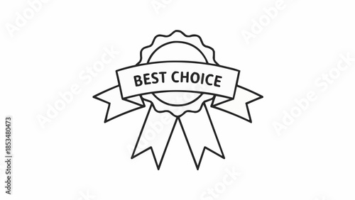 Best Choice Ribbon Award Icon Vector Illustration.