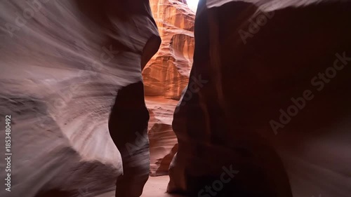 Narrow Canyon Passage with Natural Light.