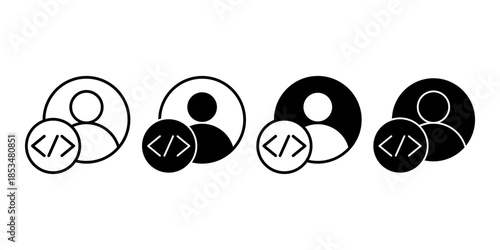User Person Code Black Icon for Developer Profile