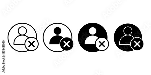 User Person Delete Black Icon for Account Removal