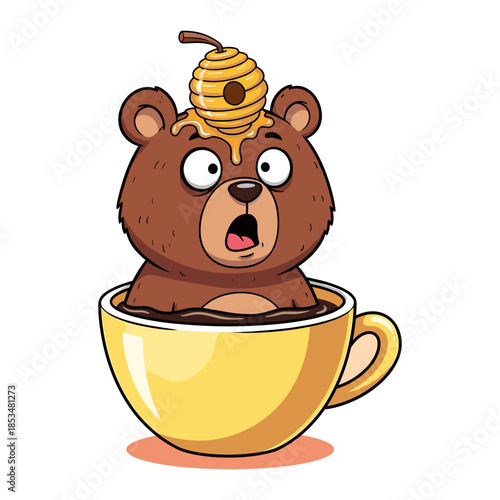 Bear in a cup of honey