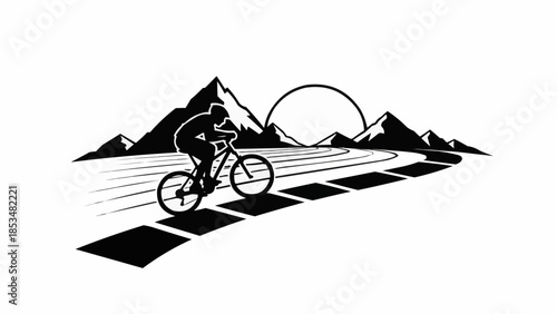 Cyclist Riding a Bicycle in Motion.
