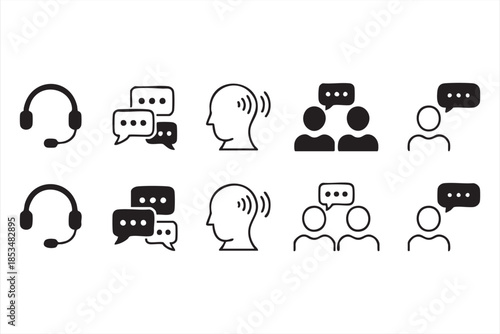 Customer Support Communication Icons for UI Dashboards and Help Centers